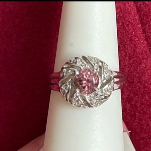 Pink Tourmaline White gold Diamond Ring